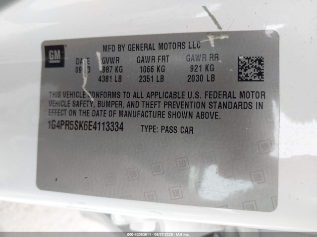 Buick lea 2014 1G4PR5SK6E4113334 Image 9