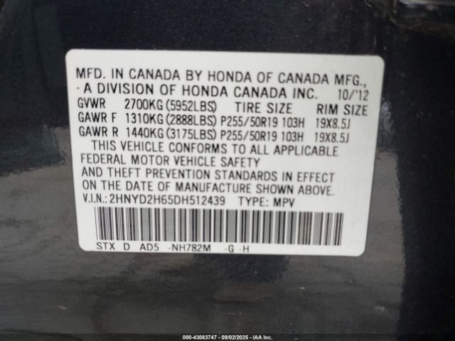 2013 ACURA MDX 2HNYD2H65DH512439 Photo 8