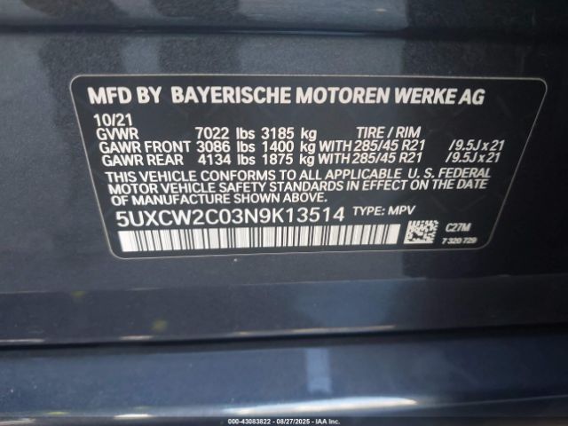 2022 BMW X7 5UXCW2C03N9K13514 Photo 8