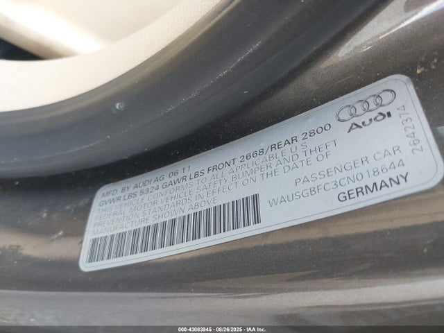 2012 AUDI A7 WAUSGBFC3CN018644 Photo 8