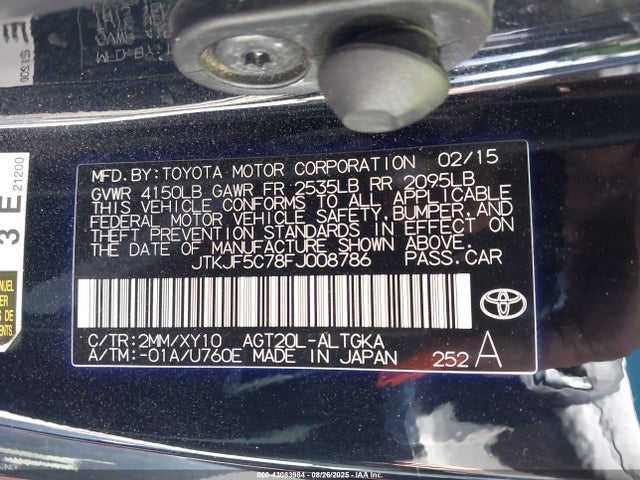 Scion 2ar-fe 2015 JTKJF5C78FJ008786 Image 9