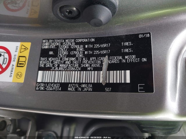 JTJBJRBZ2J2086324 Lexus 2ar-fxe, 2jm, 2fm