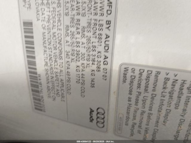 2008 AUDI Q7 WA1BY74L18D013238 Photo 8