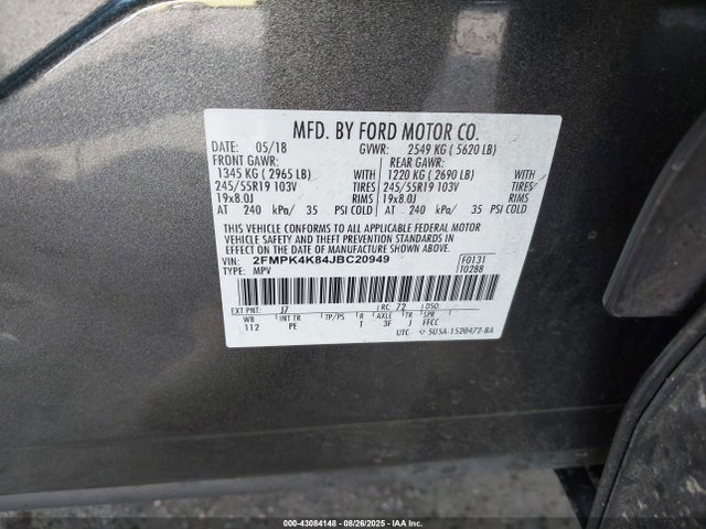 Ford 2018 2018 2FMPK4K84JBC20949 Image 9