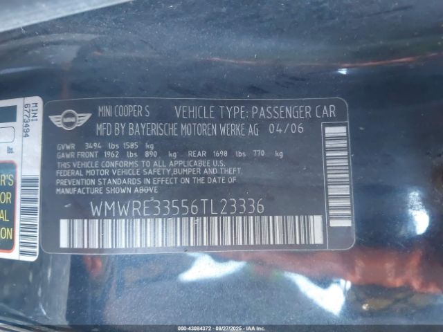 2006 MINI COOPER S WMWRE33556TL23336 Photo 8