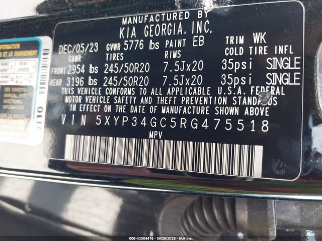 5XYP34GC5RG475518 KIA gdi lambda-ii