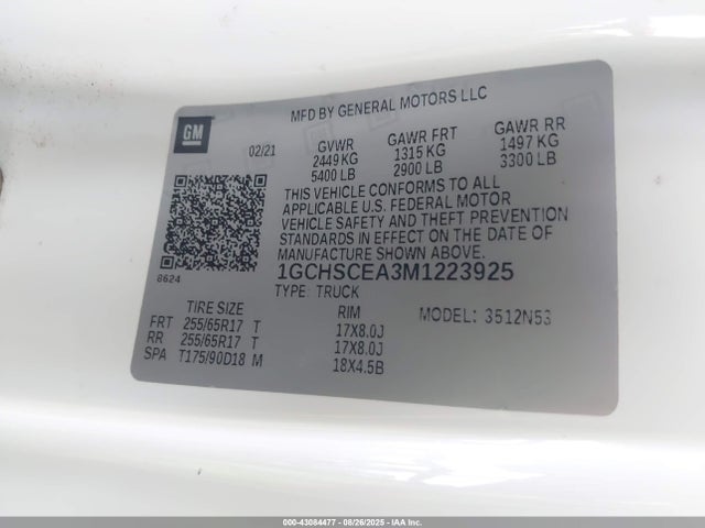 Chevrolet lcv - l4, sidi, dcvcp, vvt, e85 max , e0-e100, alum 2021 1GCHSCEA3M1223925 Image 9