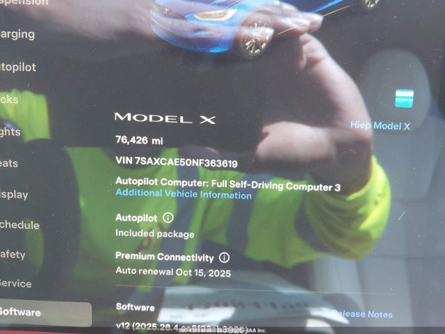 2022 TESLA MODEL X 7SAXCAE50NF363619 Photo 6