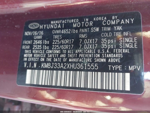KM8J33A2XHU361555 Hyundai t-gdi gamma