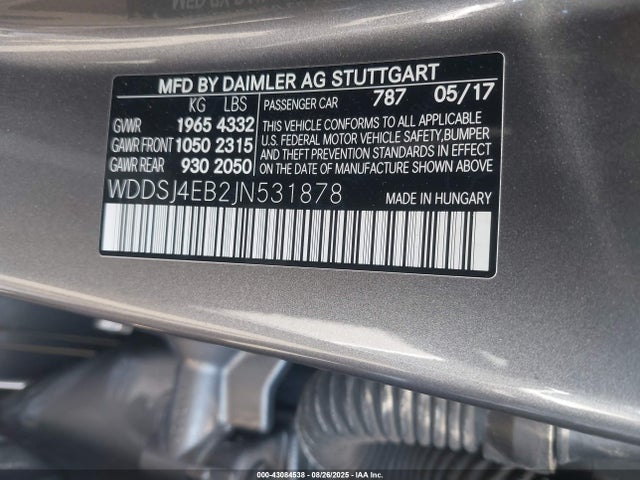Mercedes-Benz m270 2018 WDDSJ4EB2JN531878 Image 9