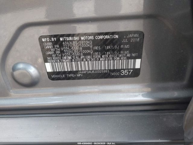 2018 MITSUBISHI OUTLANDER SPORT JA4AP3AU6JU025993 Photo 8