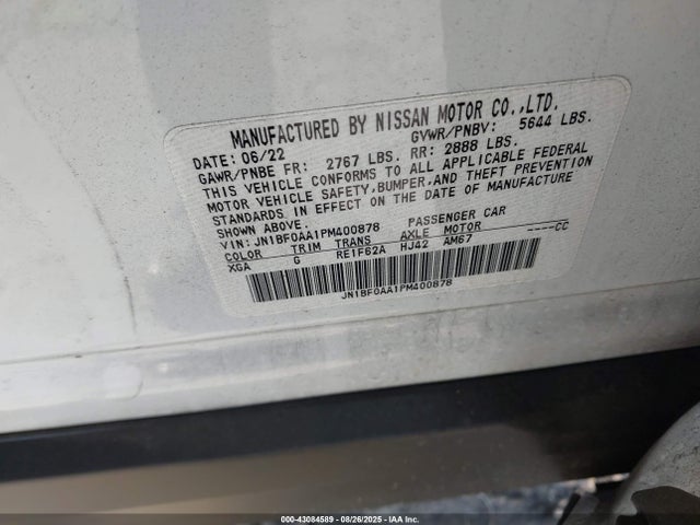 Nissan motor 2023 JN1BF0AA1PM400878 Image 9