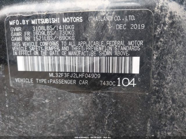 2020 MITSUBISHI MIRAGE G4 ML32F3FJ2LHF04909 Photo 8