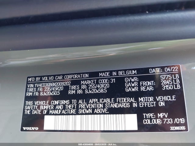 YV4ED3GB6N2009202 Volvo e400v6