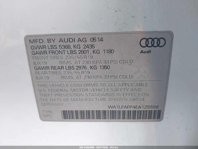 2014 AUDI Q5 WA1LFAFP4EA125598 Photo 8