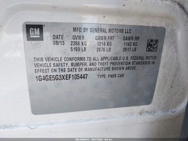 1G4GE5G3XEF105447 Buick lfx