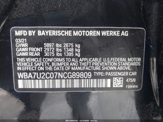 2022 BMW 750 WBA7U2C07NCG89809 Photo 8