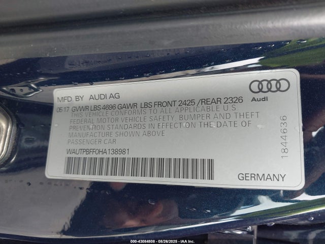 Audi A3 2017 WAUTPBFF0HA138981 Image 9