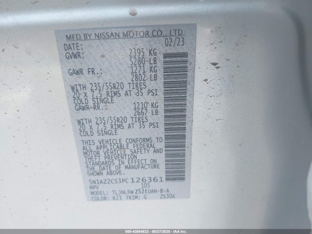 Nissan Murano 2023 5N1AZ2CS3PC126361 Image 9