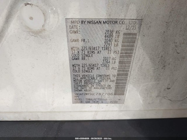 Nissan 2016 2016 5N1AT2MT5GC787706 Image 9