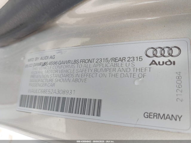 2002 AUDI A4 WAULC68E52A308931 Photo 8