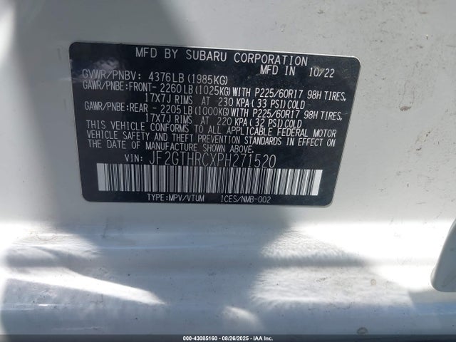 Subaru na 2023 JF2GTHRCXPH271520 Image 9