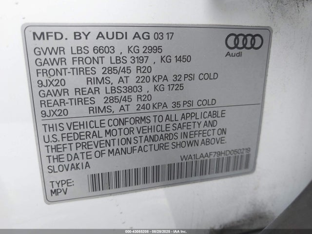 2017 AUDI Q7 WA1LAAF79HD050219 Photo 8