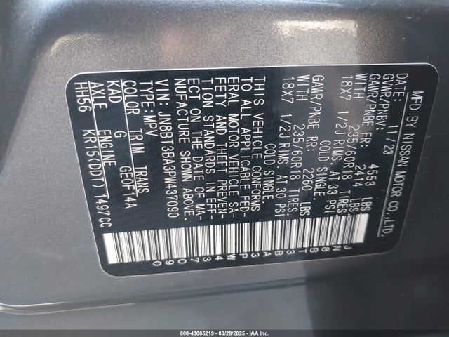 Nissan 2023 2023 JN8BT3BA3PW437090 Image 9