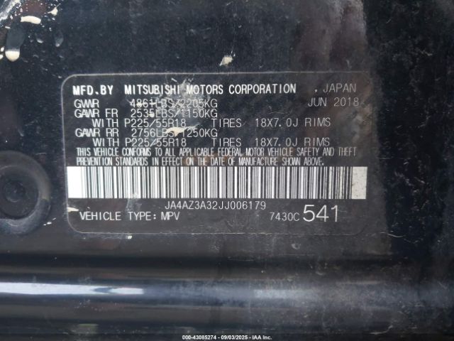 2018 MITSUBISHI OUTLANDER JA4AZ3A32JJ006179 Photo 8