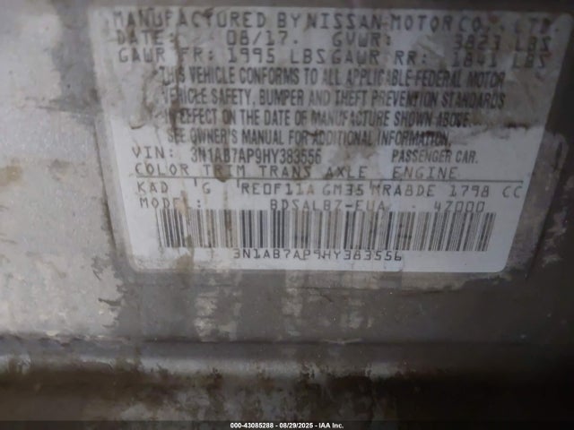 3N1AB7AP9HY383556 Nissan 2017