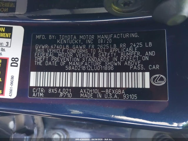 58AD21B12LU011896 Lexus a25a-fxs, 3nm