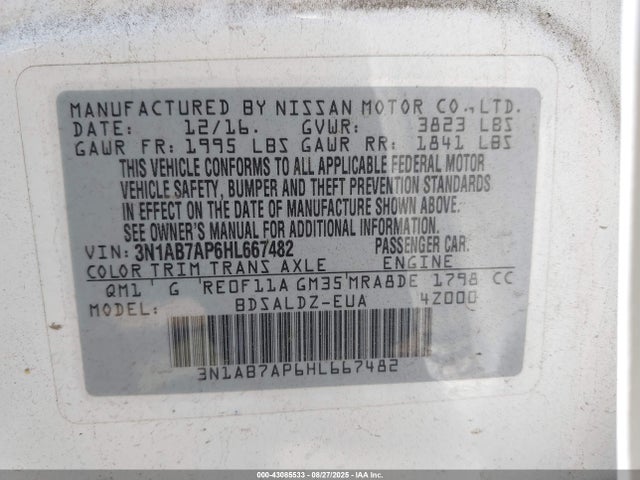 3N1AB7AP6HL667482 Nissan 2017