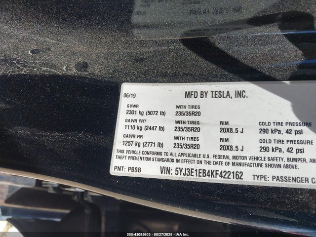 Tesla 2019 2019 5YJ3E1EB4KF422162 Image 9