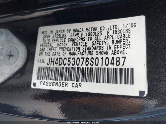 2006 ACURA RSX JH4DC53076S010487 Photo 8