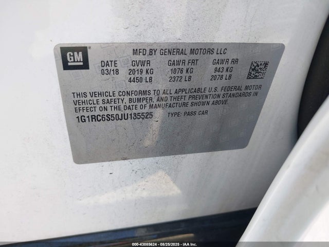 1G1RC6S50JU135525 Chevrolet l3a - direct injection, variable valve timing, hybrid, gen 1
