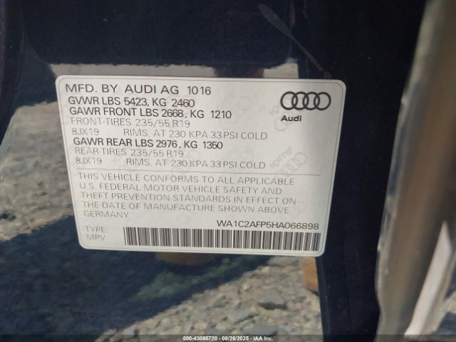 2017 AUDI Q5 WA1C2AFP5HA066898 Photo 8