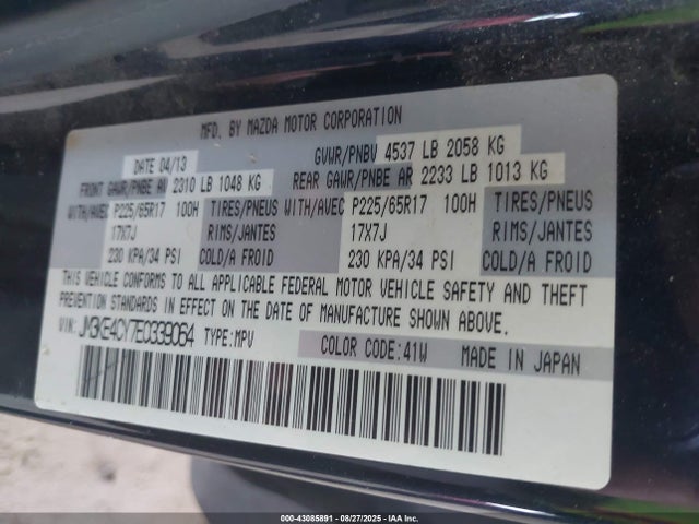 Mazda py 2014 JM3KE4CY7E0339064 Image 9