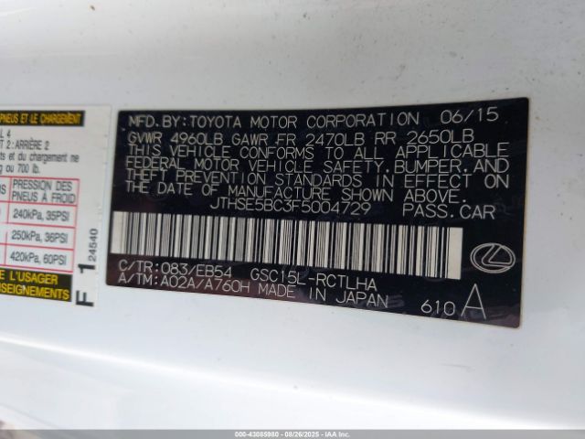 2015 LEXUS RC 350 JTHSE5BC3F5004729 Photo 8