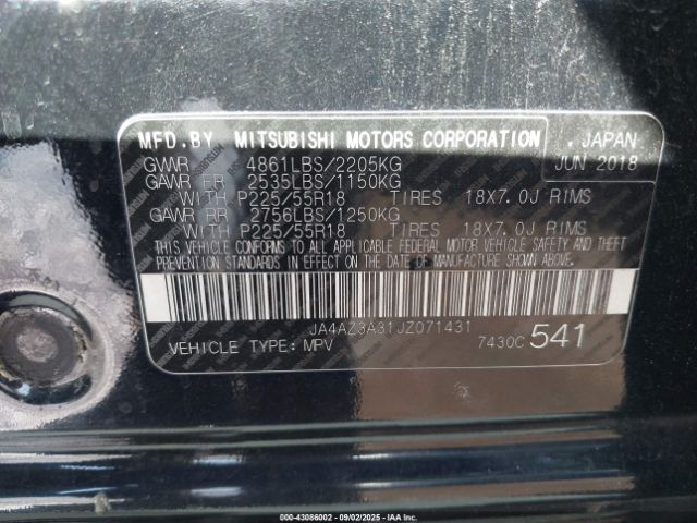 2018 MITSUBISHI OUTLANDER JA4AZ3A31JZ071431 Photo 8