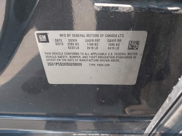 2013 CADILLAC XTS 2G61P5S3XD9208809 Photo 8