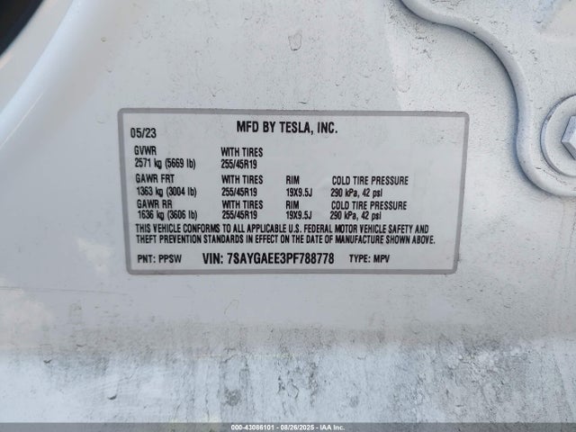 2023 TESLA MODEL Y 7SAYGAEE3PF788778 Photo 8