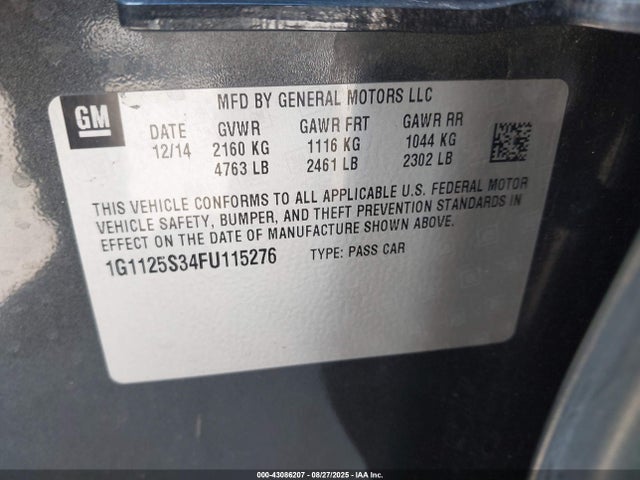 1G1125S34FU115276 Chevrolet lfx