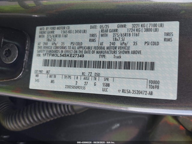 1FTFW3L54SKE27349 Ford 4v