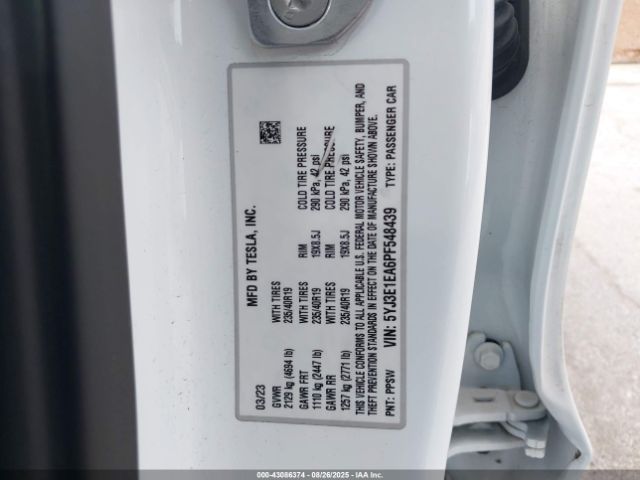 2023 TESLA MODEL 3 5YJ3E1EA6PF548439 Photo 8