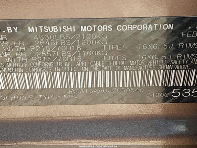 2018 MITSUBISHI ECLIPSE CROSS JA4AT3AA0JZ050540 Photo 8