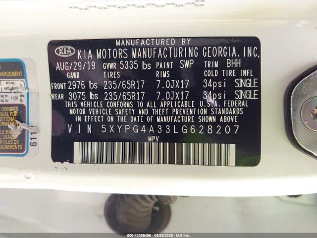 5XYPG4A33LG628207 KIA gdi theta-ii