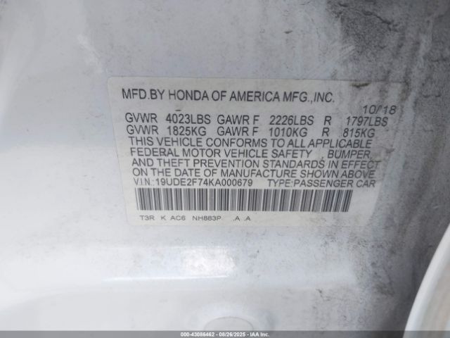 2019 ACURA ILX 19UDE2F74KA000679 Photo 8