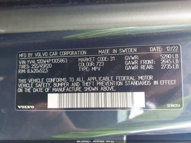 2023 VOLVO XC60 YV4L12DW4P1305863 Photo 8