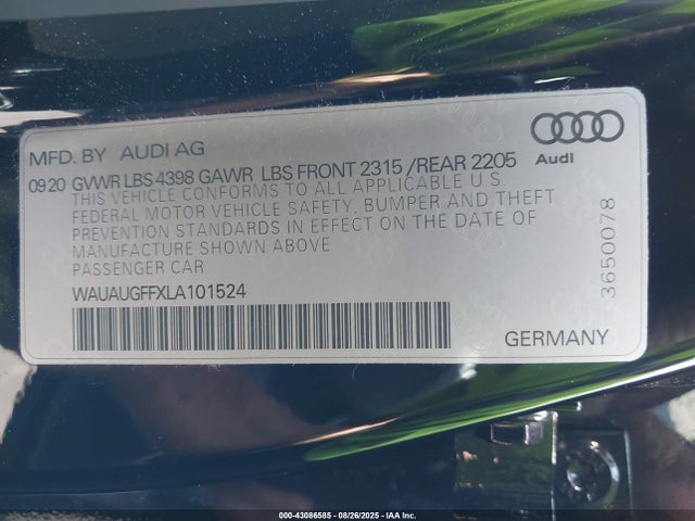 WAUAUGFFXLA101524 Audi A3