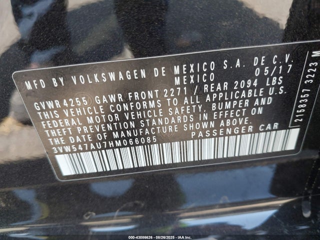 3VW547AU7HM066085 Volkswagen 2.0 tsi